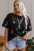 Oversized Guitar Graphic Cotton Blend Short Sleeve Tee