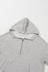 Oversized Half Zip Drawstring Hem Pullover Hoodie