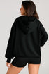 Oversized Half Zip Drawstring Hem Pullover Hoodie