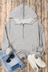 Oversized Half Zip Drawstring Hem Pullover Hoodie