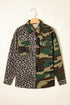 Oversized Leopard Camo Patchwork Western Shirt Jacket