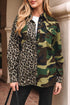 Oversized Leopard Camo Patchwork Western Shirt Jacket