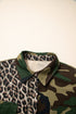 Oversized Leopard Camo Patchwork Western Shirt Jacket