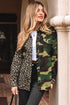 Oversized Leopard Camo Patchwork Western Shirt Jacket