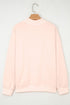 Oversized Mock Neck Sequin Heart Graphic Sweatshirt