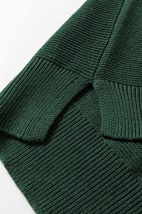 Oversized Mock Neck Textured Knit Pullover Sweater