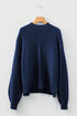 Oversized Mock Neck Textured Knit Pullover Sweater