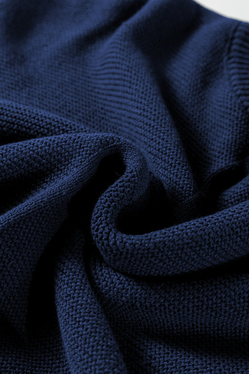 Oversized Mock Neck Textured Knit Pullover Sweater
