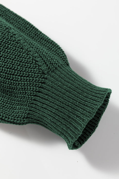 Oversized Mock Neck Textured Knit Pullover Sweater