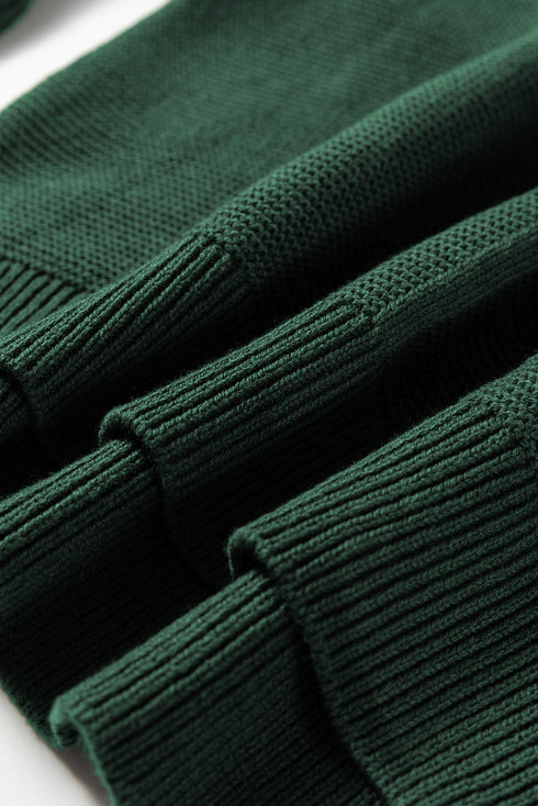 Oversized Mock Neck Textured Knit Pullover Sweater