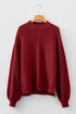 Oversized Mock Neck Textured Knit Pullover Sweater