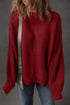 Oversized Mock Neck Textured Knit Pullover Sweater