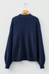 Oversized Mock Neck Textured Knit Pullover Sweater
