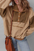 Oversized Paneled Sherpa Fleece Half Snap Pullover