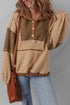 Oversized Paneled Sherpa Fleece Half Snap Pullover
