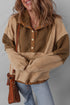 Oversized Paneled Sherpa Fleece Half Snap Pullover