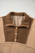 Oversized Paneled Sherpa Fleece Half Snap Pullover