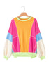 Oversized Patchwork Exposed Stitching Long Sleeve Top
