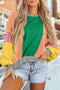 Oversized Patchwork Exposed Stitching Long Sleeve Top