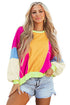 Oversized Patchwork Exposed Stitching Long Sleeve Top