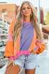 Oversized Patchwork Exposed Stitching Long Sleeve Top