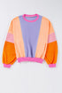 Oversized Patchwork Exposed Stitching Long Sleeve Top
