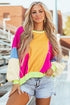 Oversized Patchwork Exposed Stitching Long Sleeve Top