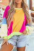 Oversized Patchwork Exposed Stitching Long Sleeve Top