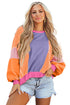 Oversized Patchwork Exposed Stitching Long Sleeve Top
