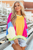 Oversized Patchwork Exposed Stitching Long Sleeve Top