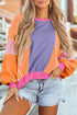 Oversized Patchwork Exposed Stitching Long Sleeve Top