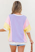 Oversized Patchwork Pattern Half Sleeve Jersey Shirt