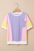 Oversized Patchwork Pattern Half Sleeve Jersey Shirt