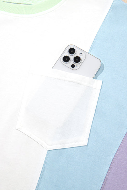 Oversized Patchwork Pattern Half Sleeve Jersey Shirt