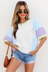 Oversized Patchwork Pattern Half Sleeve Jersey Shirt