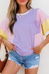 Oversized Patchwork Pattern Half Sleeve Jersey Shirt