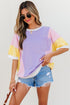 Oversized Patchwork Pattern Half Sleeve Jersey Shirt