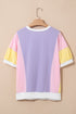 Oversized Patchwork Pattern Half Sleeve Jersey Shirt