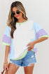 Oversized Patchwork Pattern Half Sleeve Jersey Shirt
