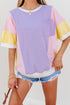 Oversized Patchwork Pattern Half Sleeve Jersey Shirt