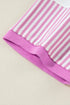 Oversized Patchwork Striped Three Quarter Sleeve Cotton Top