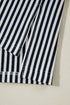 Oversized Patchwork Striped Three Quarter Sleeve Cotton Top