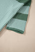 Oversized Patchwork Striped Three Quarter Sleeve Cotton Top
