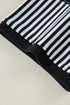 Oversized Patchwork Striped Three Quarter Sleeve Cotton Top
