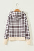 Oversized Plaid Sleeve Split Hem Hoodie