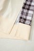 Oversized Plaid Sleeve Split Hem Hoodie