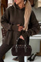 Oversized Plaid Sleeve Split Hem Hoodie