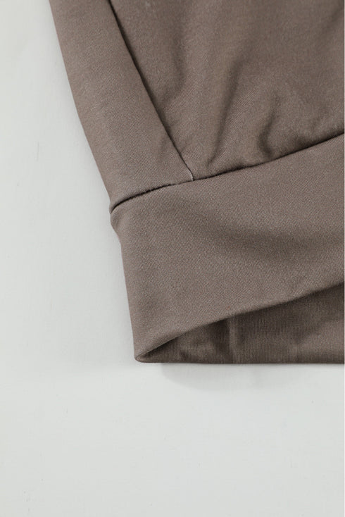 Oversized Pocket Front Print Sweatshirt Drawstring Hoodie