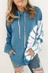 Oversized Pocket Front Print Sweatshirt Drawstring Hoodie