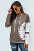 Oversized Pocket Front Print Sweatshirt Drawstring Hoodie
